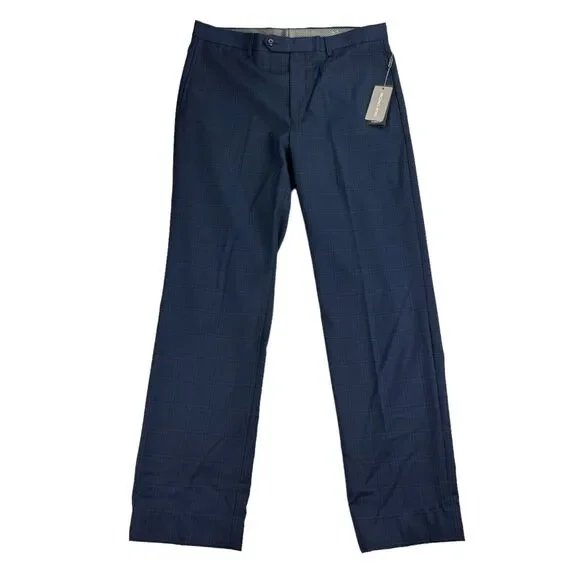 Michael Kors | Pants | Michael Kors Mens Marvin Classic Fit Plaid Stretch Dress  Pants Navy Blue 34x3 | Poshmark